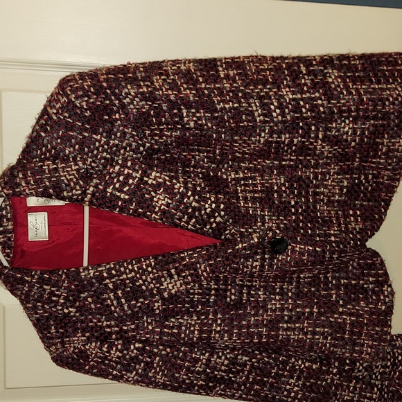 Emma James Jackets & Blazers - Emma James Petite red white tweed single breasted blazer Size 10P
